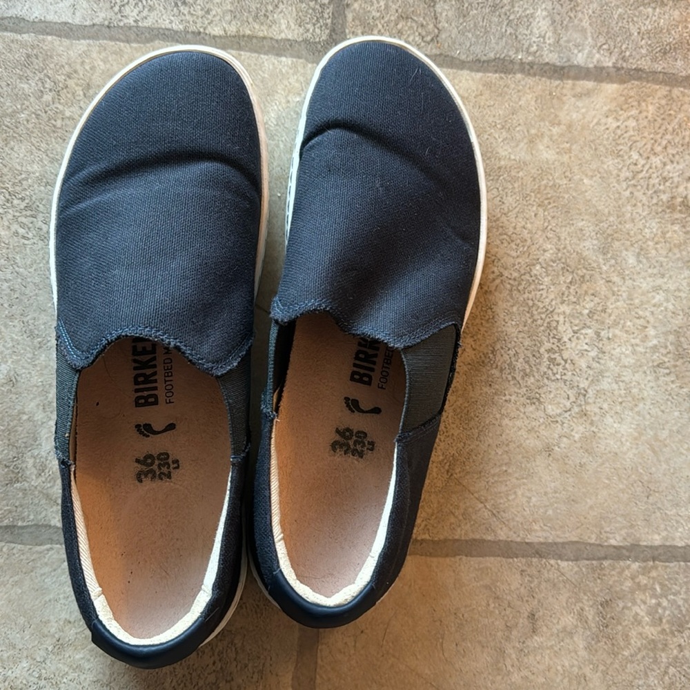 Navy blue slip on Birkenstock size 36